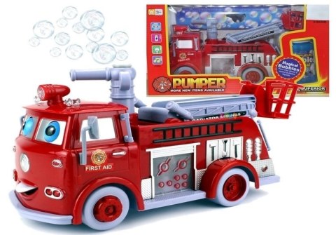 Auto Straż Pożarna Bańki Mydlane Jeździ Gra LEAN Toys Auto Straż Pożarna Bańki Mydlane Jeździ Gra LEAN Toys