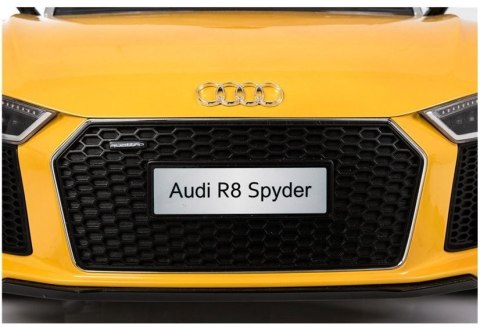 Auto na Akumulator Audi R8 Spyder Żółty Lakierowany LEAN CARS Auto na Akumulator Audi R8 Spyder Żółty Lakierowany LEAN CARS