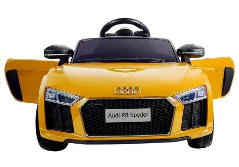 Auto na Akumulator Audi R8 Spyder Żółty Lakierowany LEAN CARS Auto na Akumulator Audi R8 Spyder Żółty Lakierowany LEAN CARS