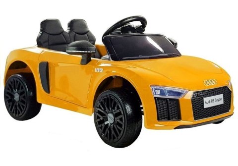 Auto na Akumulator Audi R8 Spyder Żółty Lakierowany LEAN CARS Auto na Akumulator Audi R8 Spyder Żółty Lakierowany LEAN CARS