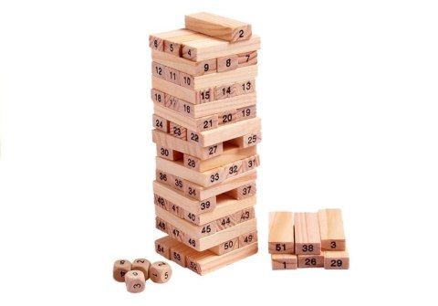 Drewniana Układanka Wieża Liczby Zręczność LEAN Toys Drewniana Układanka Wieża Liczby Zręczność LEAN Toys