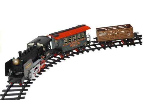 Duża Kolejka Elektryczna Wagony Świeci Gra 650 cm LEAN Toys Duża Kolejka Elektryczna Wagony Świeci Gra 650 cm LEAN Toys