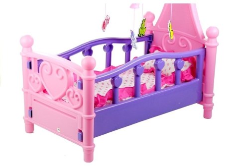 Duże Łóżeczko Dla Lalki z Karuzelką i Pościelą LEAN Toys Duże Łóżeczko Dla Lalki z Karuzelką i Pościelą LEAN Toys