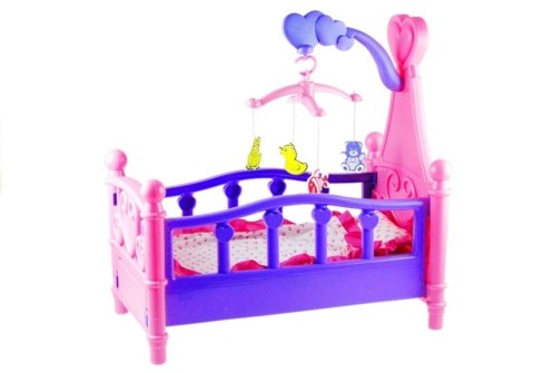Duże Łóżeczko Dla Lalki z Karuzelką i Pościelą LEAN Toys Duże Łóżeczko Dla Lalki z Karuzelką i Pościelą LEAN Toys