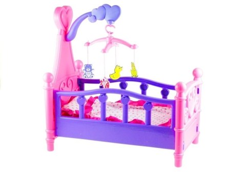 Duże Łóżeczko Dla Lalki z Karuzelką i Pościelą LEAN Toys Duże Łóżeczko Dla Lalki z Karuzelką i Pościelą LEAN Toys