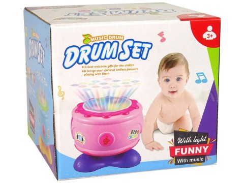 Interaktywny Grający Bębenek dla Malucha Różowy LEAN Toys Interaktywny Grający Bębenek dla Malucha Różowy LEAN Toys