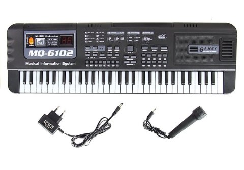 Keyboard MQ-6102 61 Klawiszy Mikrofon Do Nauki LEAN Toys Keyboard MQ-6102 61 Klawiszy Mikrofon Do Nauki LEAN Toys