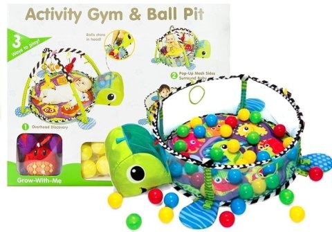 Mata Edukacyjna Dla Maluszka Żółw 3w1 Basen Piłki LEAN Toys Mata Edukacyjna Dla Maluszka Żółw 3w1 Basen Piłki LEAN Toys