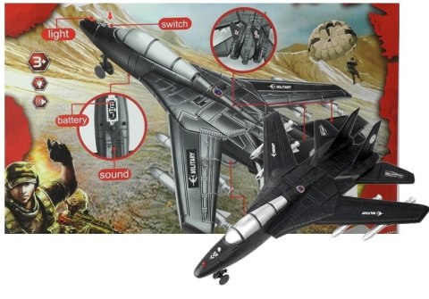Odrzutowiec Samolot Wojskowy Myśliwiec Świeci Gra LEAN Toys Odrzutowiec Samolot Wojskowy Myśliwiec Świeci Gra LEAN Toys