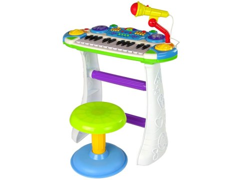Organy Keyboard Krzesełko Mikrofon Niebieski LEAN Toys Organy Keyboard Krzesełko Mikrofon Niebieski LEAN Toys