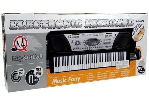 Organy Keyboard + Mikrofon Zasilacz MQ-810 MP3 LEAN Toys Organy Keyboard + Mikrofon Zasilacz MQ-810 MP3 LEAN Toys