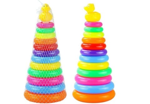 Piramidka z kółek Piramida 40cm Wysoka Układanka LEAN Toys Piramidka z kółek Piramida 40cm Wysoka Układanka LEAN Toys