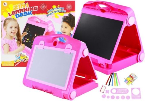 Tablica Na kredę Pisak + Pisaki Szblony 2w1 LEAN Toys Tablica Na kredę Pisak + Pisaki Szblony 2w1 LEAN Toys