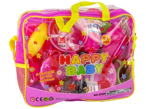Zestaw Naczyń w Torbie 31 Elementów Różowe LEAN Toys Zestaw Naczyń w Torbie 31 Elementów Różowe LEAN Toys