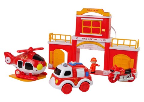 Zestaw Straż Remiza Strażacka z Dźwiękiem LEAN Toys Zestaw Straż Remiza Strażacka z Dźwiękiem LEAN Toys