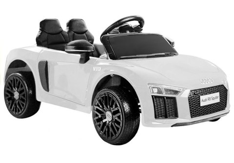 Auto na Akumulator Audi R8 Spyder Biały LEAN CARS Auto na Akumulator Audi R8 Spyder Biały LEAN CARS