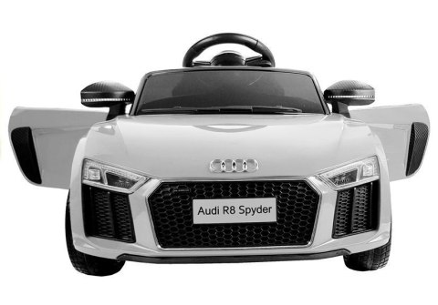 Auto na Akumulator Audi R8 Spyder Biały LEAN CARS Auto na Akumulator Audi R8 Spyder Biały LEAN CARS