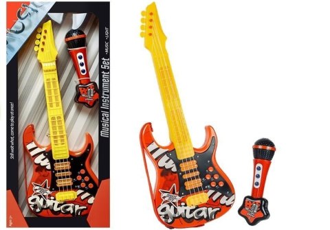 Gitara Elektryczna Mikrofon Struny Czerwona LEAN Toys Gitara Elektryczna Mikrofon Struny Czerwona LEAN Toys