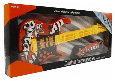 Gitara Elektryczna Mikrofon Struny Czerwona LEAN Toys Gitara Elektryczna Mikrofon Struny Czerwona LEAN Toys
