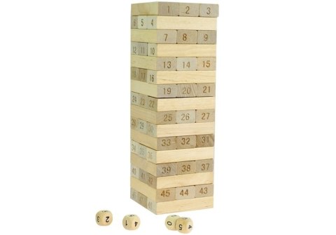 Gra Zręcznościowa Wieża Drewniana 48 Klocków LEAN Toys Gra Zręcznościowa Wieża Drewniana 48 Klocków LEAN Toys