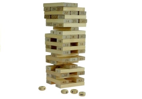 Gra Zręcznościowa Wieża Drewniana 48 Klocków LEAN Toys Gra Zręcznościowa Wieża Drewniana 48 Klocków LEAN Toys