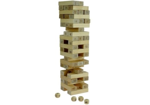 Gra Zręcznościowa Wieża Drewniana 48 Klocków LEAN Toys Gra Zręcznościowa Wieża Drewniana 48 Klocków LEAN Toys