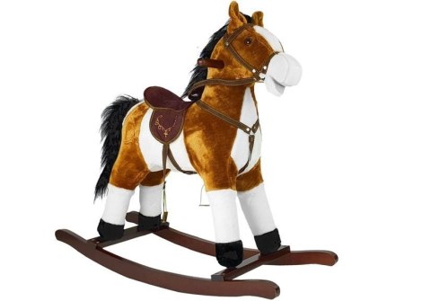 Koń Na Biegunach 74cm Jasny Brąz Rusza Pyskiem Ogonem LEAN Toys Koń Na Biegunach 74cm Jasny Brąz Rusza Pyskiem Ogonem LEAN Toys