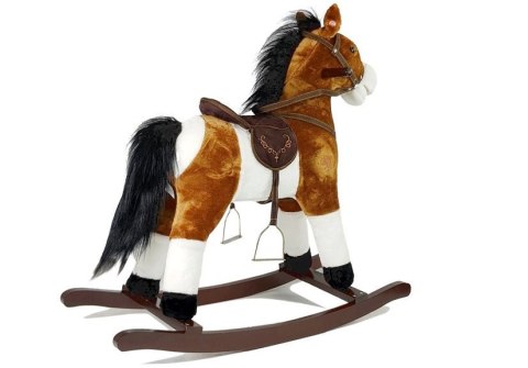 Koń Na Biegunach 74cm Jasny Brąz Rusza Pyskiem Ogonem LEAN Toys Koń Na Biegunach 74cm Jasny Brąz Rusza Pyskiem Ogonem LEAN Toys