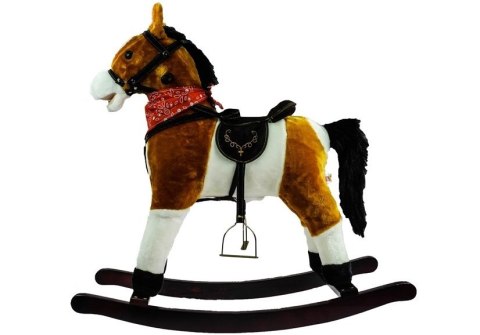 Koń Na Biegunach 74cm Jasny Brąz Rusza Pyskiem Ogonem LEAN Toys Koń Na Biegunach 74cm Jasny Brąz Rusza Pyskiem Ogonem LEAN Toys