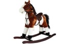 Koń Na Biegunach Ciemny Brąz Dźwięki Rusza Pyskiem Ogonem 74 cm LEAN Toys