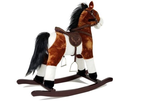 Koń Na Biegunach Ciemny Brąz Dźwięki Rusza Pyskiem Ogonem 74 cm LEAN Toys Koń Na Biegunach Ciemny Brąz Dźwięki Rusza Pyskiem Ogonem 74 cm LEAN Toys