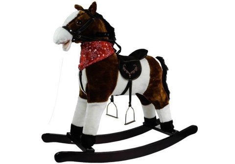 Koń Na Biegunach Ciemny Brąz Dźwięki Rusza Pyskiem Ogonem 74 cm LEAN Toys Koń Na Biegunach Ciemny Brąz Dźwięki Rusza Pyskiem Ogonem 74 cm LEAN Toys