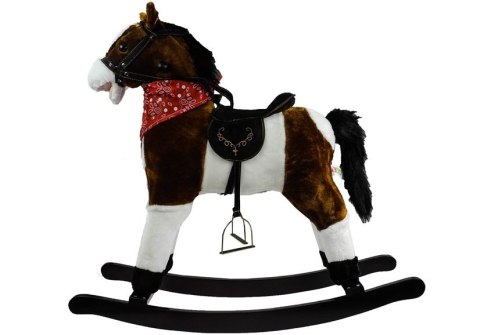 Koń Na Biegunach Ciemny Brąz Dźwięki Rusza Pyskiem Ogonem 74 cm LEAN Toys Koń Na Biegunach Ciemny Brąz Dźwięki Rusza Pyskiem Ogonem 74 cm LEAN Toys