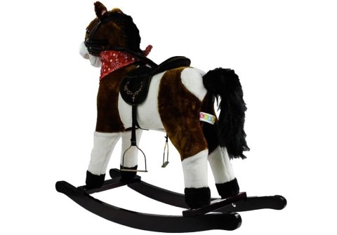 Koń Na Biegunach Ciemny Brąz Dźwięki Rusza Pyskiem Ogonem 74 cm LEAN Toys Koń Na Biegunach Ciemny Brąz Dźwięki Rusza Pyskiem Ogonem 74 cm LEAN Toys