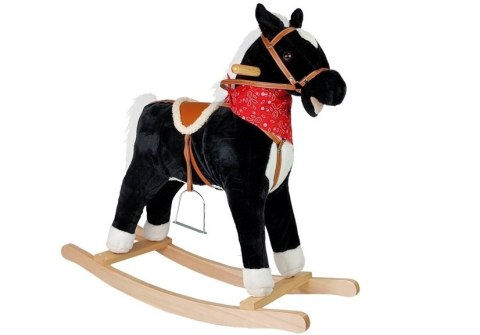 Koń Na Biegunach Czarno- Biały Dźwięki Rusza Pyskiem Ogonem 74 cm LEAN Toys Koń Na Biegunach Czarno- Biały Dźwięki Rusza Pyskiem Ogonem 74 cm LEAN Toys