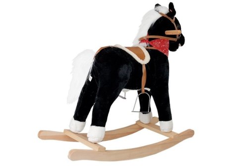 Koń Na Biegunach Czarno- Biały Dźwięki Rusza Pyskiem Ogonem 74 cm LEAN Toys Koń Na Biegunach Czarno- Biały Dźwięki Rusza Pyskiem Ogonem 74 cm LEAN Toys