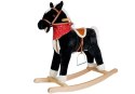 Koń Na Biegunach Czarno- Biały Dźwięki Rusza Pyskiem Ogonem 74 cm LEAN Toys