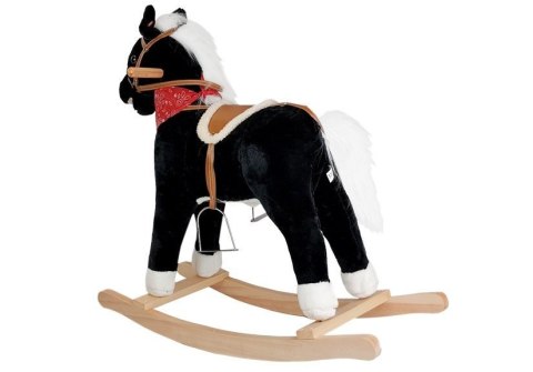 Koń Na Biegunach Czarno- Biały Dźwięki Rusza Pyskiem Ogonem 74 cm LEAN Toys Koń Na Biegunach Czarno- Biały Dźwięki Rusza Pyskiem Ogonem 74 cm LEAN Toys