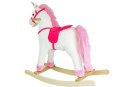 Koń Na Biegunach Jednorożec Biały Dźwięki Rusza Pyskiem Ogonem 74 cm LEAN Toys