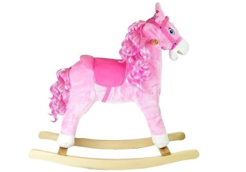 Koń Na Biegunach Różowy z Lokami Dźwięki Rusza Pyskiem Ogonem 74 cm LEAN Toys Koń Na Biegunach Różowy z Lokami Dźwięki Rusza Pyskiem Ogonem 74 cm LEAN Toys