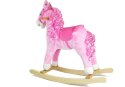Koń Na Biegunach Różowy z Lokami Dźwięki Rusza Pyskiem Ogonem 74 cm LEAN Toys
