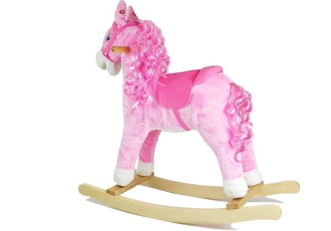 Koń Na Biegunach Różowy z Lokami Dźwięki Rusza Pyskiem Ogonem 74 cm LEAN Toys Koń Na Biegunach Różowy z Lokami Dźwięki Rusza Pyskiem Ogonem 74 cm LEAN Toys