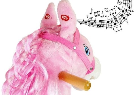 Koń Na Biegunach Różowy z Lokami Dźwięki Rusza Pyskiem Ogonem 74 cm LEAN Toys Koń Na Biegunach Różowy z Lokami Dźwięki Rusza Pyskiem Ogonem 74 cm LEAN Toys
