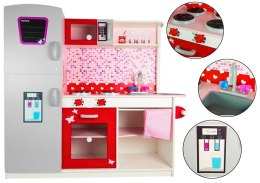 Kuchnia Drewniana Jola Lodówka Mikrofalówka Otwierane Elementy LEAN Toys