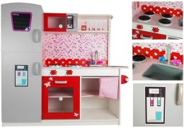 Kuchnia Drewniana Jola Lodówka Mikrofalówka Otwierane Elementy LEAN Toys