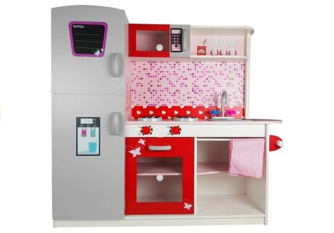 Kuchnia Drewniana Jola Lodówka Mikrofalówka Otwierane Elementy LEAN Toys Kuchnia Drewniana Jola Lodówka Mikrofalówka Otwierane Elementy LEAN Toys