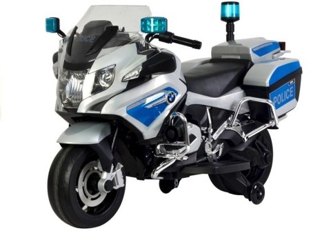 Motor na Akumulator BMW R1200 Policja Srebrny LEAN CARS Motor na Akumulator BMW R1200 Policja Srebrny LEAN CARS