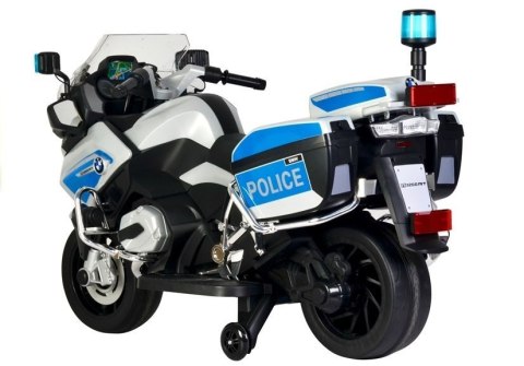 Motor na Akumulator BMW R1200 Policja Srebrny LEAN CARS Motor na Akumulator BMW R1200 Policja Srebrny LEAN CARS