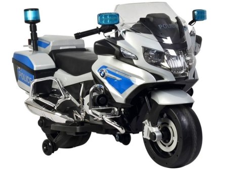 Motor na Akumulator BMW R1200 Policja Srebrny LEAN CARS Motor na Akumulator BMW R1200 Policja Srebrny LEAN CARS