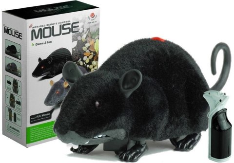 Mysz Zdalnie Sterowana Pilotem R/C Na Kółkach Duża Czarna LEAN Toys Mysz Zdalnie Sterowana Pilotem R/C Na Kółkach Duża Czarna LEAN Toys